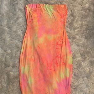 Bright tie die swim cover